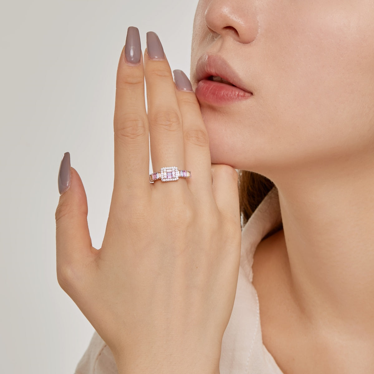 [Violet JW]Exquisite Colorful Radiant Cut Party Ring