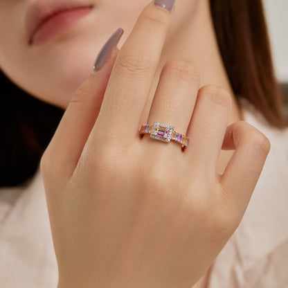 [Violet JW]Exquisite Colorful Radiant Cut Party Ring