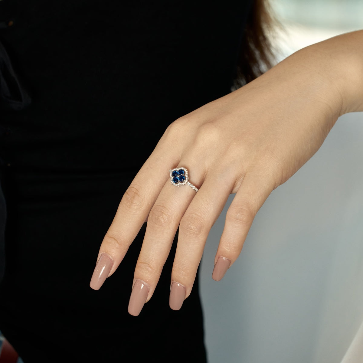 [Violet JW]Four Leaf Clover Flower Design Ring