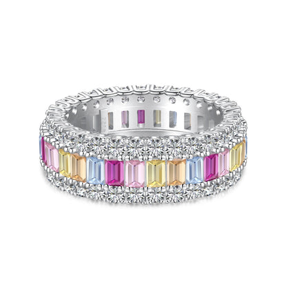 [Violet JW]Dainty Colorful Radiant Cut Daily Ring