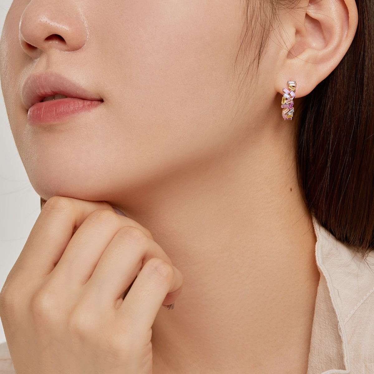 [Violet JW]Dazzling Colorful Emerald Cut Daily Earrings