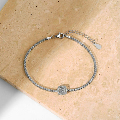 [Violet JW]Luxurious Dazzling Square Shape Banquet Bracelet