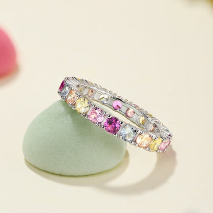 [Violet JW]Dazzling Lustrous Round Cut Tennis Ring