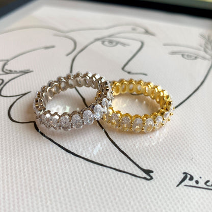 [Violet JW]Ornate Oval Cut Tennis Ring
