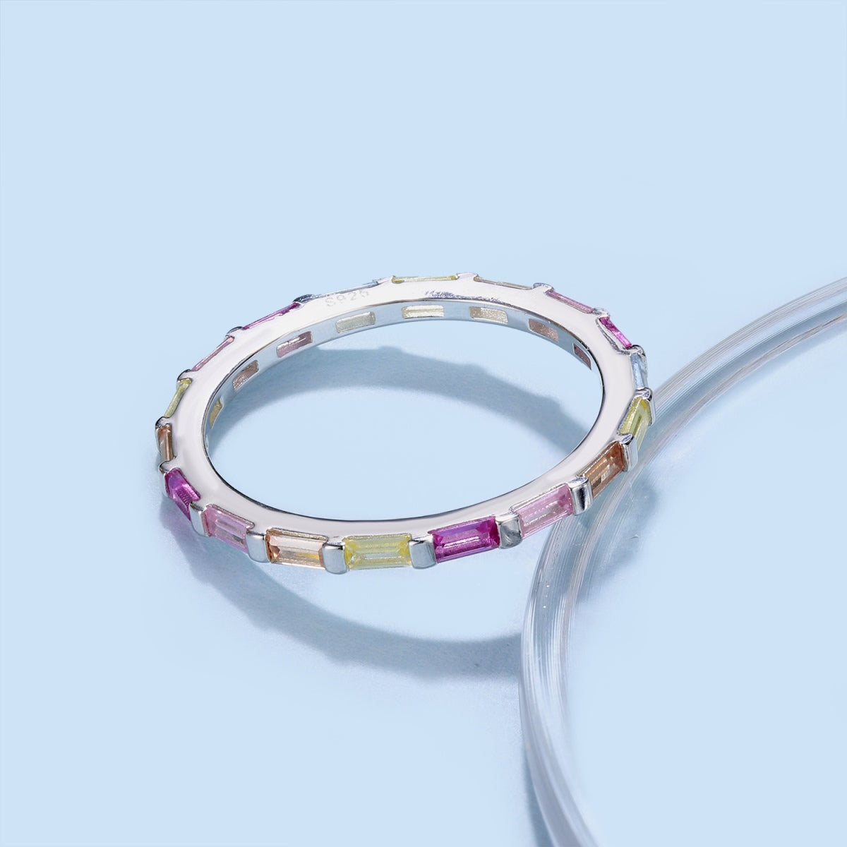 [Violet JW]Exquisite Multicolored Emerald Cut Daily Ring