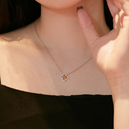 [Violet JW]Exquisite Flower Shape Princess Cut Necklace