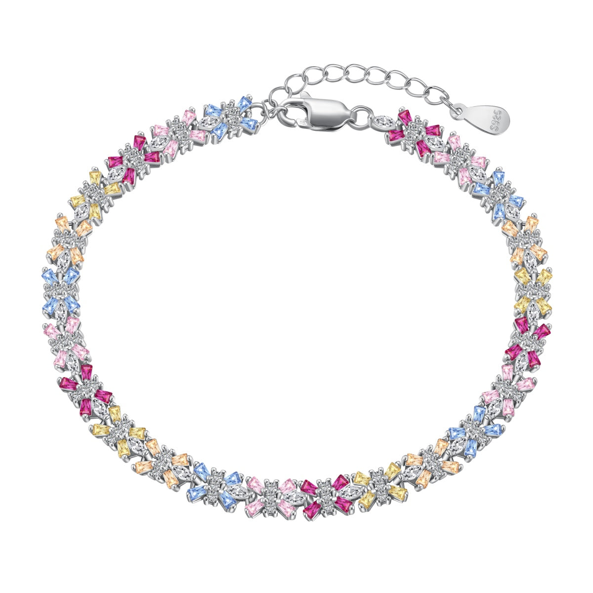 [Violet JW]Radiant Colorful Emerald Cut Party Bracelet