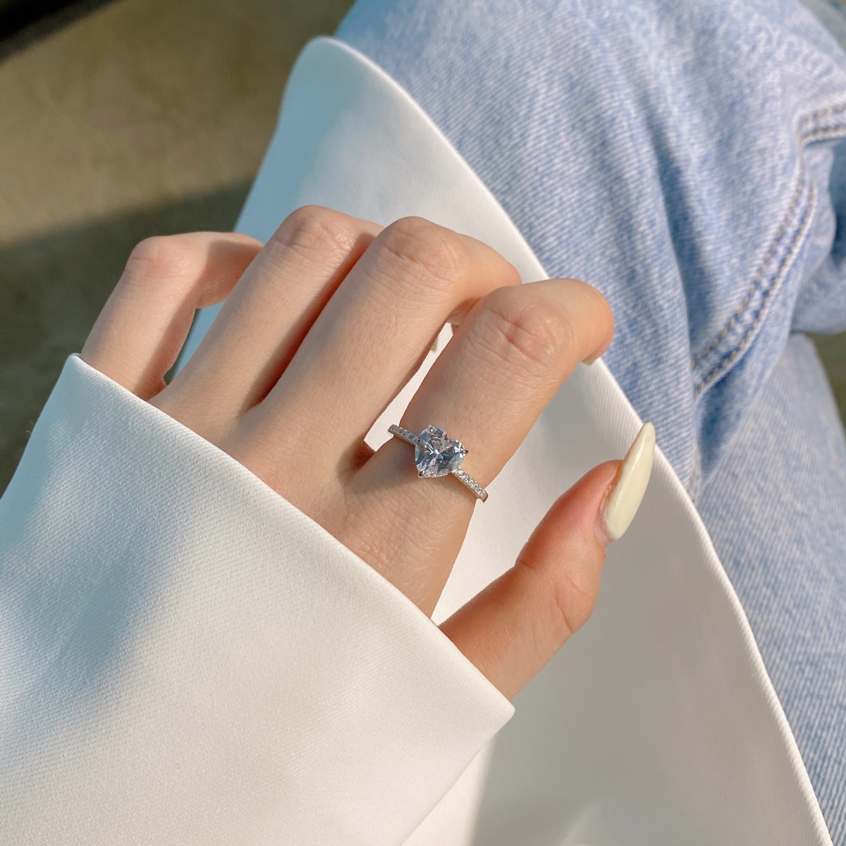 [Violet JW]2.0 Carat Dazzling Lustrous Heart Cut Lover Ring