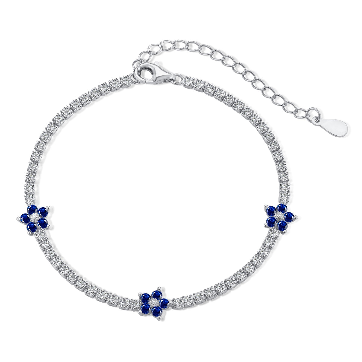 [Violet JW]Sparkling Flower Shape Tennis Bracelet
