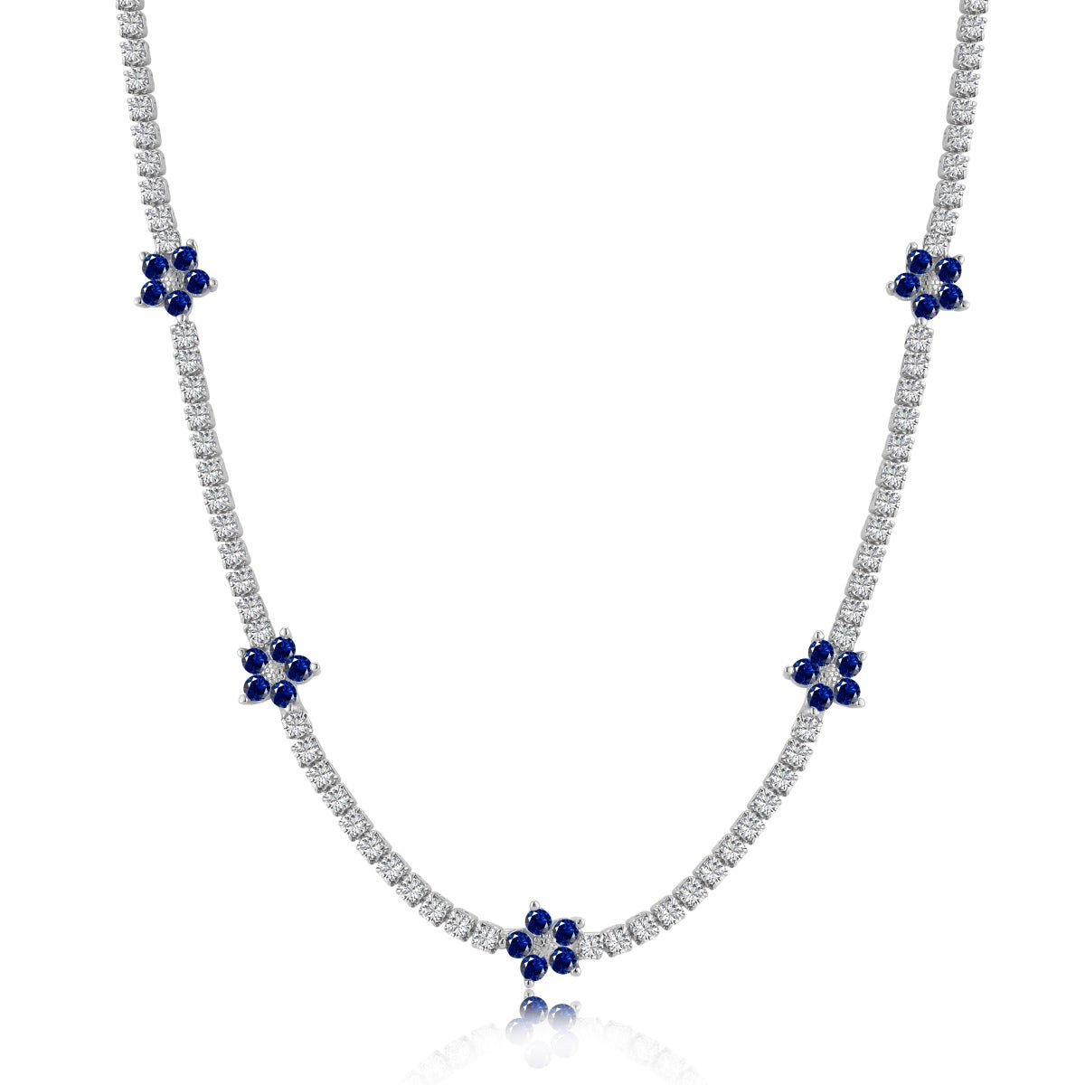 [Violet JW]Luxurious Colorful Flower Tennis Necklace