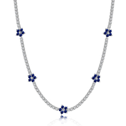 [Violet JW]Luxurious Colorful Flower Tennis Necklace