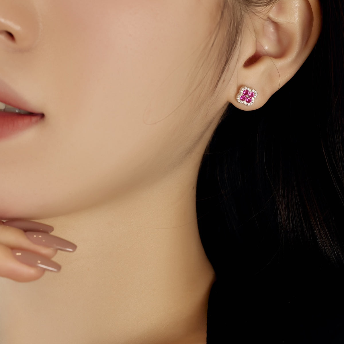 [Violet JW]Four-Leaf Clover Flower Shaped Earrings