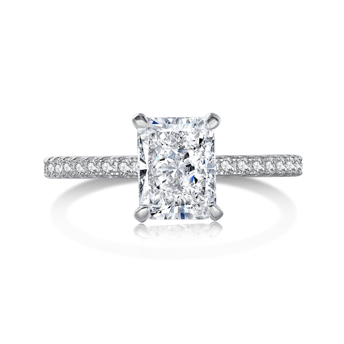[Violet JW]2.0 Carat Dazzling Sparkling Radiant Cut Party Ring