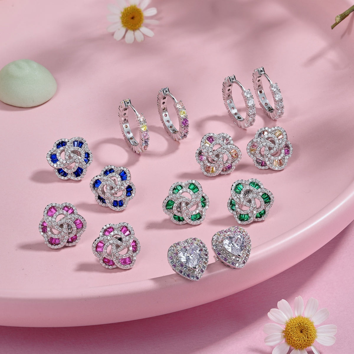 [Violet JW]Dazzling Heart Shape Lover Earrings
