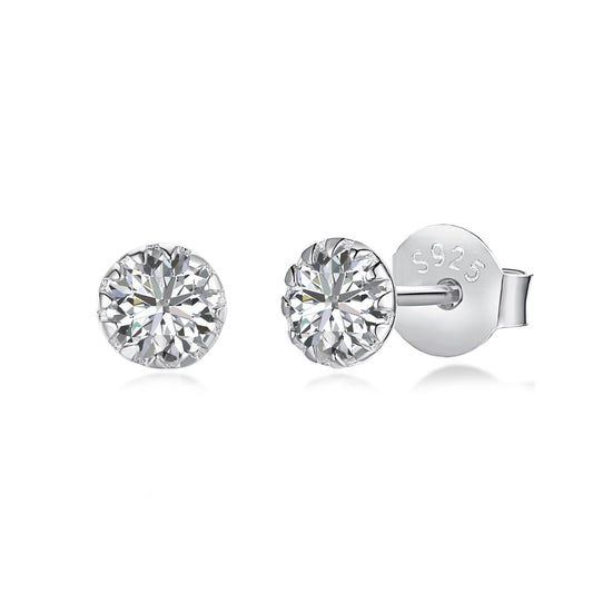 [Violet JW]Sparkling Colorful Round Shape Earrings