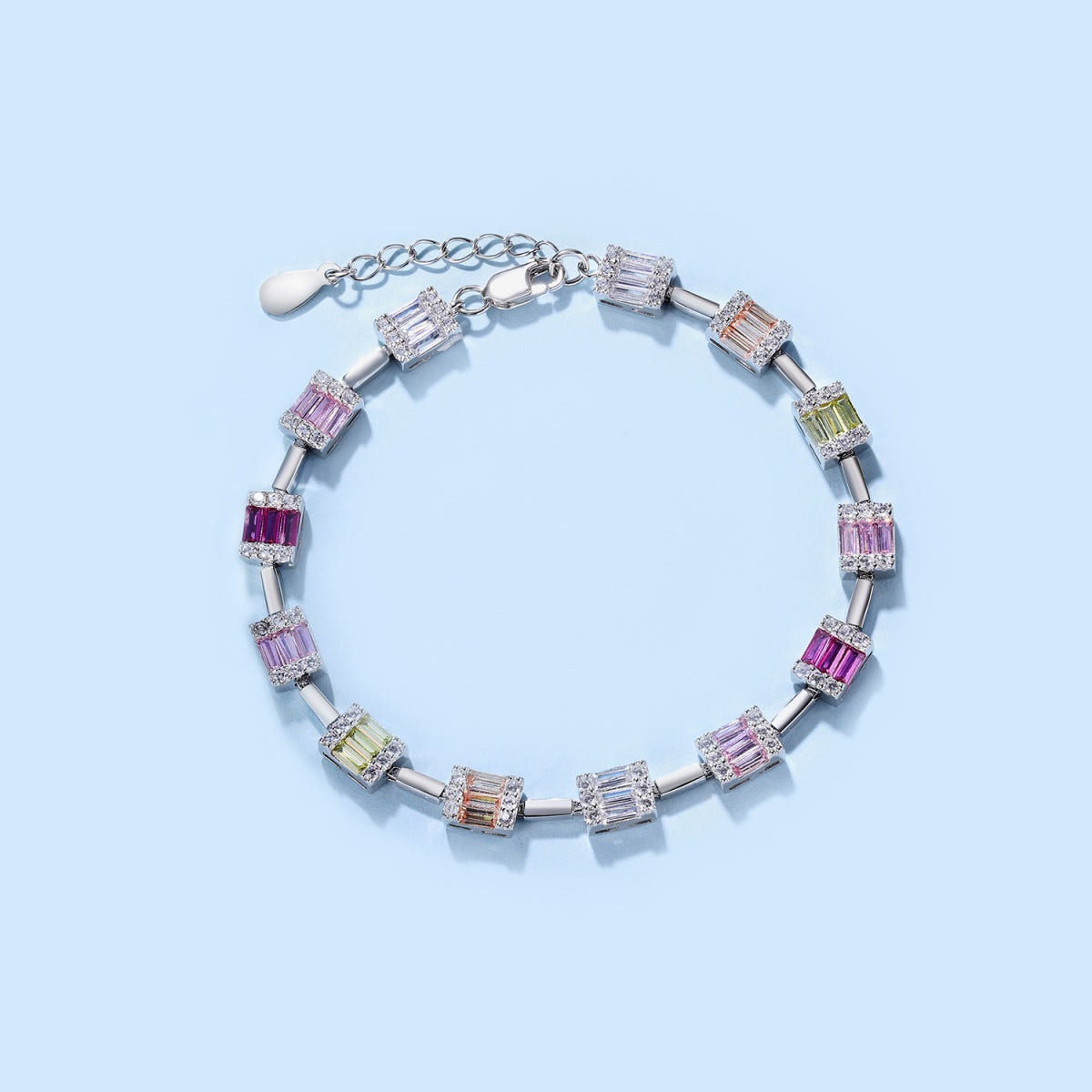 [Violet JW]Dainty Charming Emerald Cut Daily Bracelet