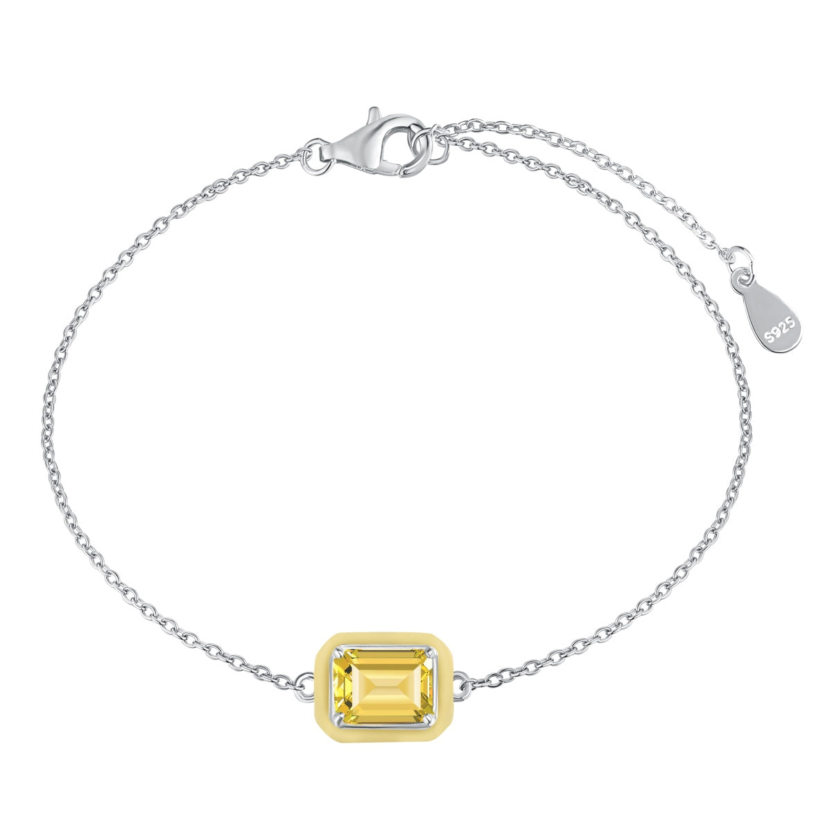 [Violet JW]2.0 Carat Sparkling Colorful Emerald Cut Daily Bracelet