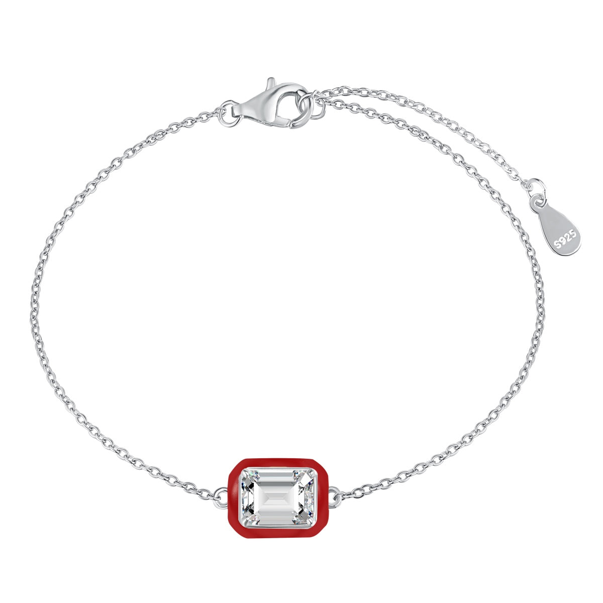 [Violet JW]2.0 Carat Sparkling Colorful Emerald Cut Daily Bracelet