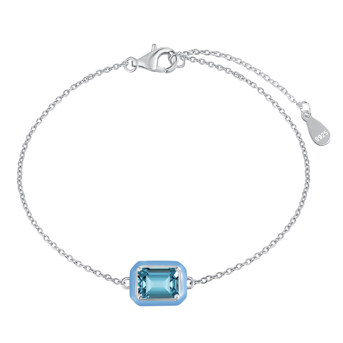 [Violet JW]2.0 Carat Sparkling Colorful Emerald Cut Daily Bracelet