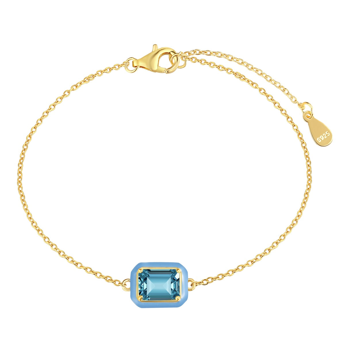 [Violet JW]2.0 Carat Sparkling Colorful Emerald Cut Daily Bracelet