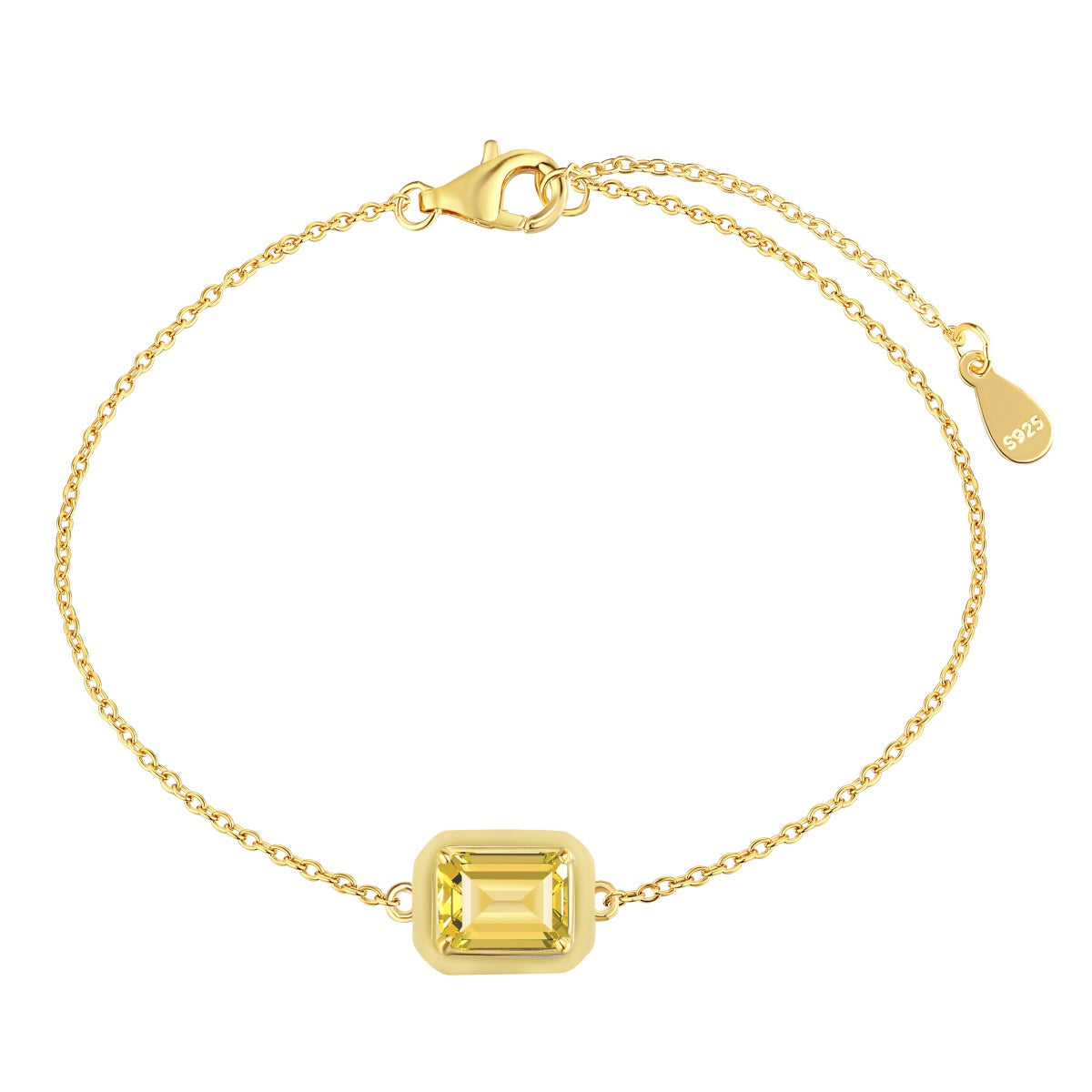 [Violet JW]2.0 Carat Sparkling Colorful Emerald Cut Daily Bracelet