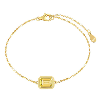 [Violet JW]2.0 Carat Sparkling Colorful Emerald Cut Daily Bracelet