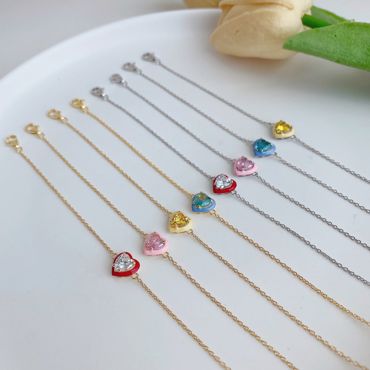 [Violet JW]Sparkling Romantic Heart Shape Lover Bracelet