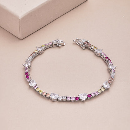 [Violet JW]Romantic Heart Shape Round Cut Lover Bracelet