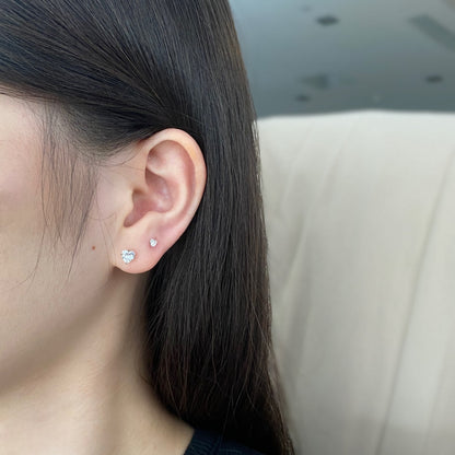 [Violet JW]Sparkling Heart Shaped Simple Earrings