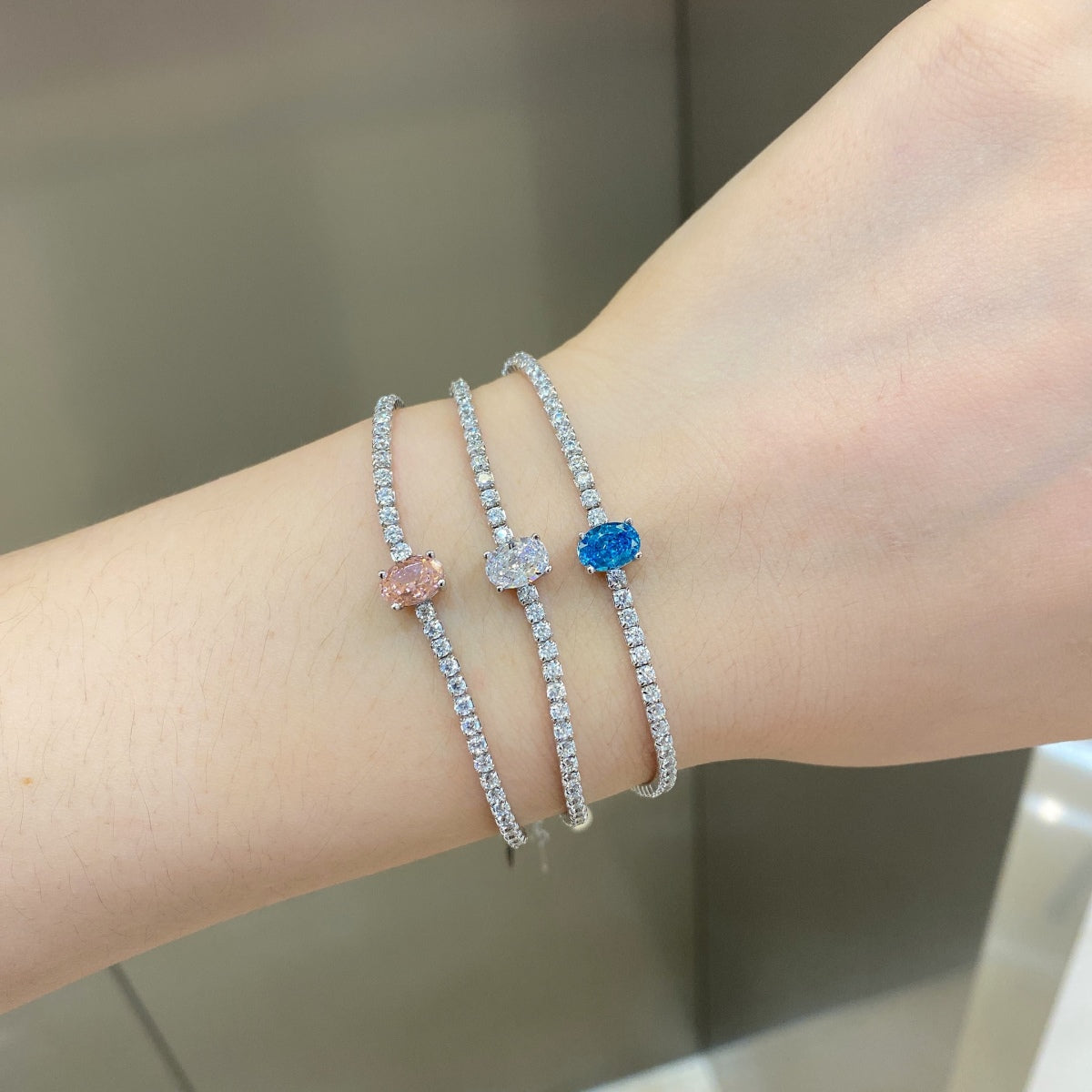 [Violet JW]0.75 Carat Exquisite Oval Cut Daily Bracelet
