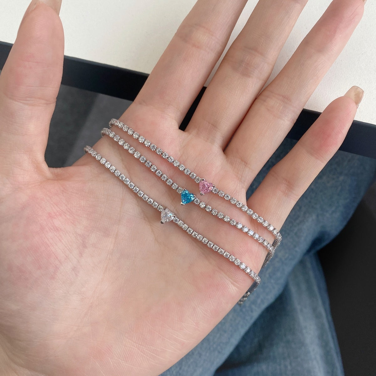 [Violet JW]0.5 Carat Elegant Romantic Heart Shape Lover Bracelet