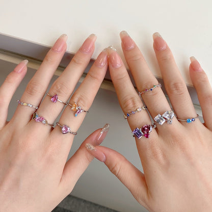 [Violet JW]Radiant Colorful Multi Cut Daily Ring