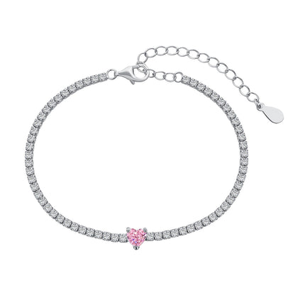 [Violet JW]0.5 Carat Elegant Romantic Heart Shape Lover Bracelet