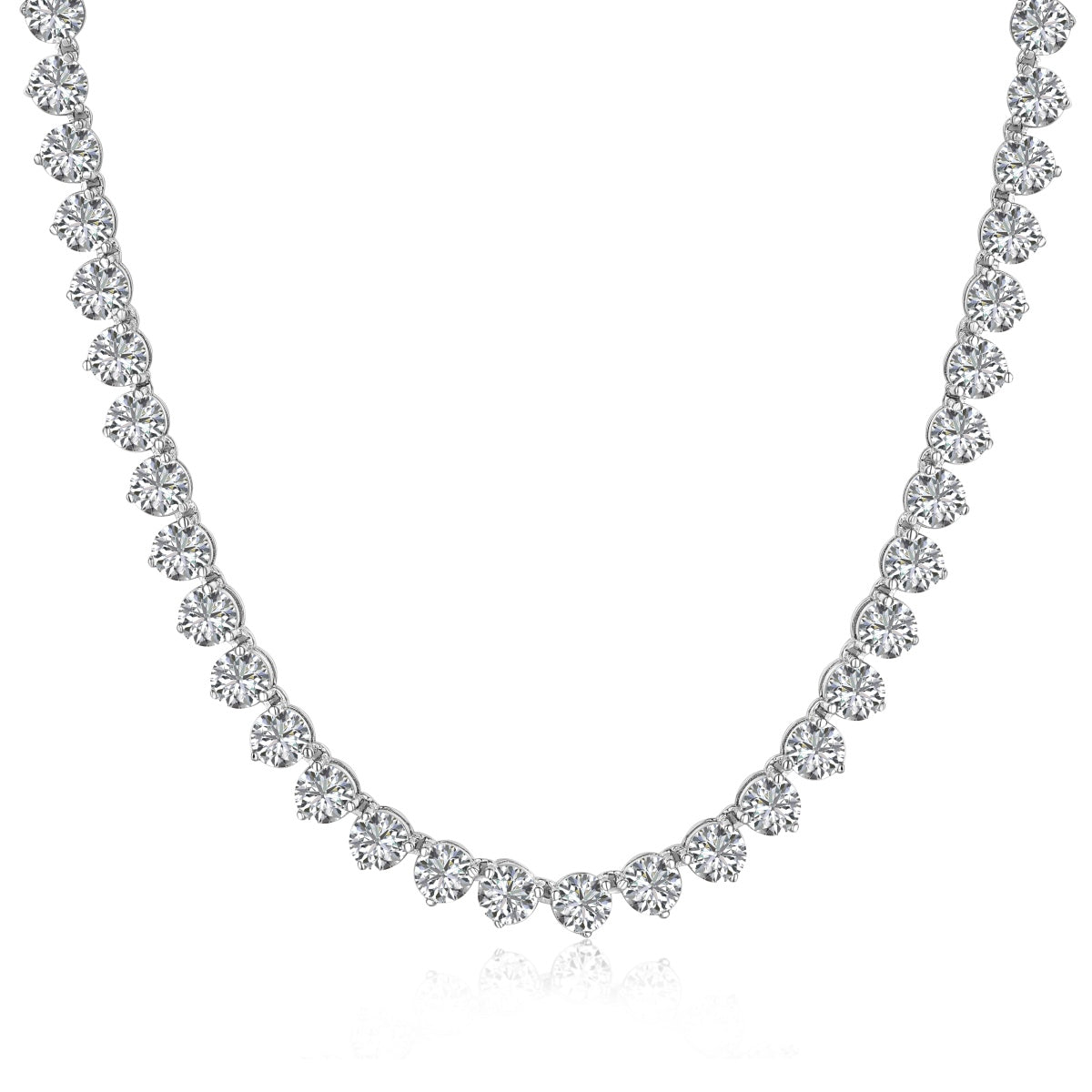 [Violet JW]Ornate Heart Cut Tennis Necklace