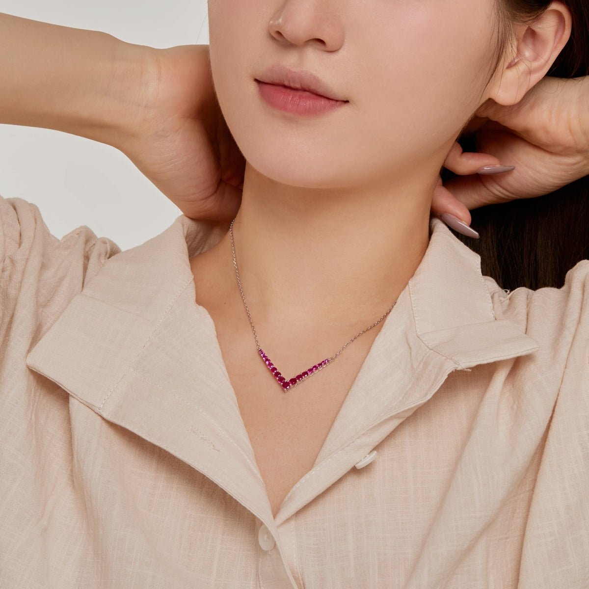 [Violet JW]Ornate Round Cut Necklace
