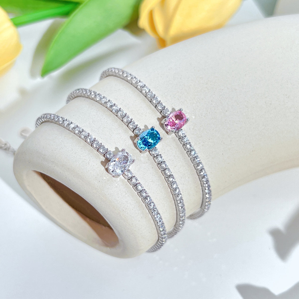 [Violet JW]0.75 Carat Exquisite Oval Cut Daily Bracelet