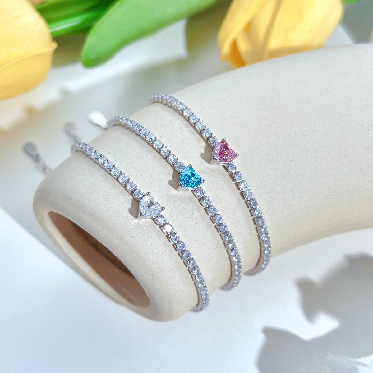 [Violet JW]0.5 Carat Elegant Romantic Heart Shape Lover Bracelet