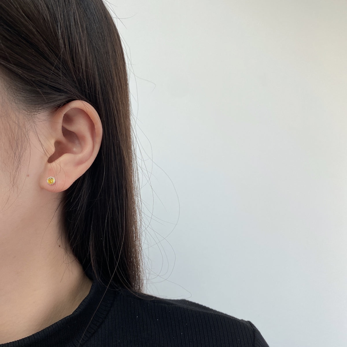 [Violet JW]Sparkling Colorful Round Shape Earrings