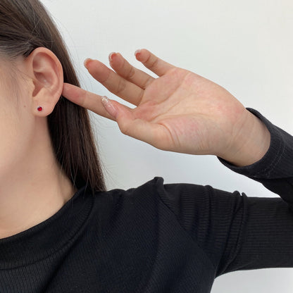 [Violet JW]Sparkling Colorful Round Shape Earrings