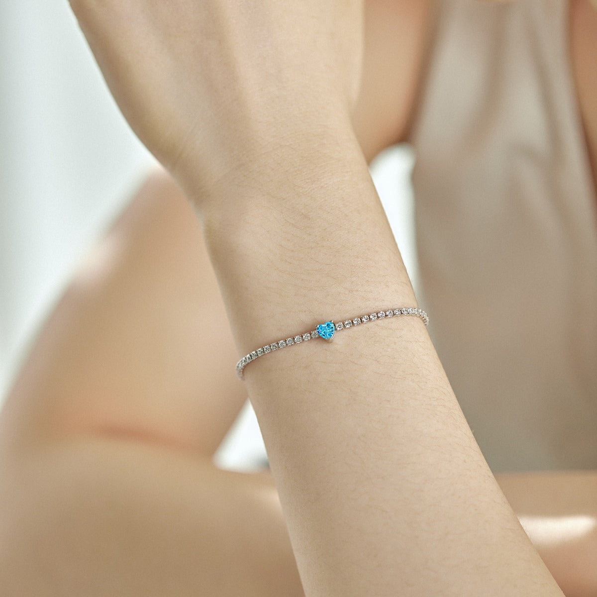 [Violet JW]0.5 Carat Elegant Romantic Heart Shape Lover Bracelet