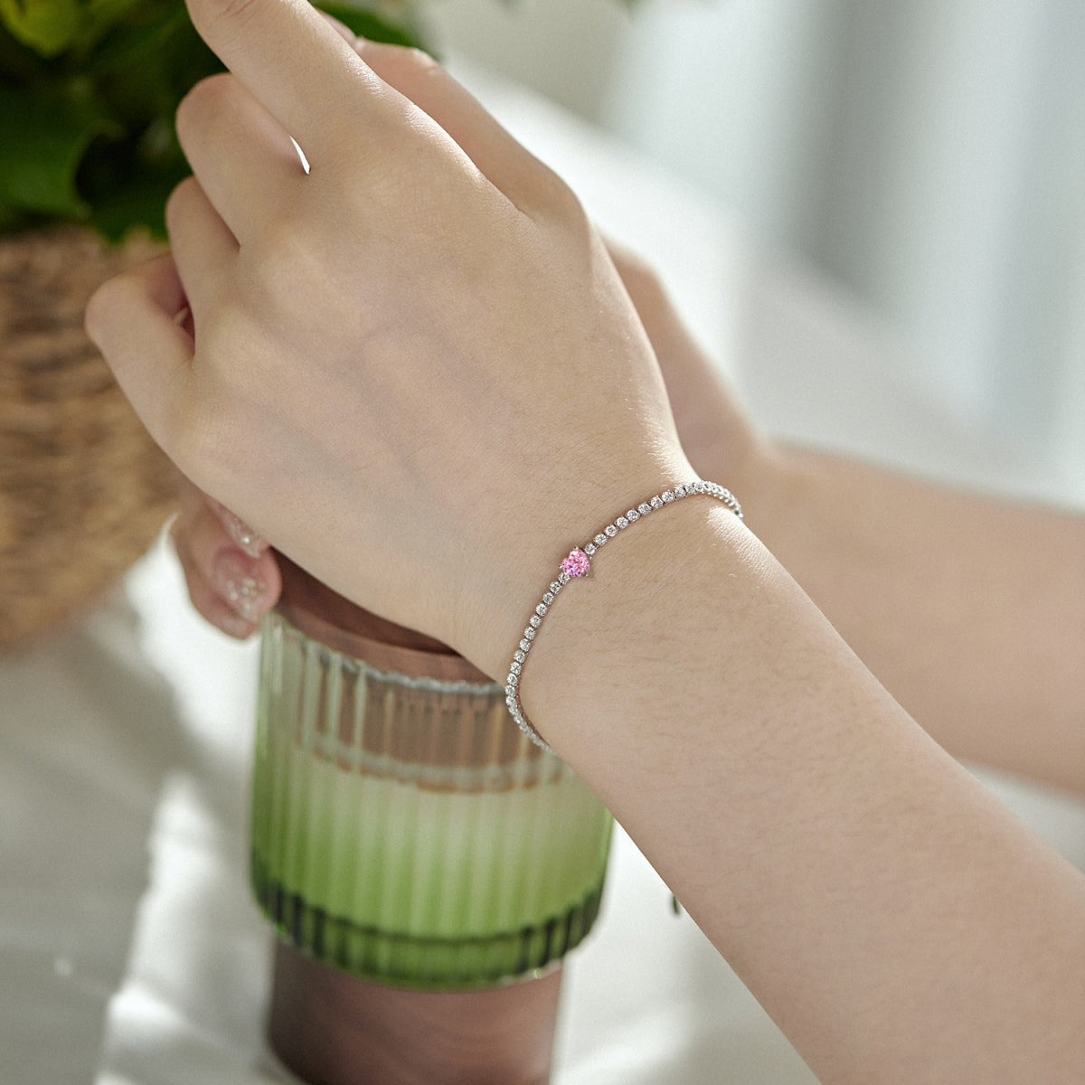 [Violet JW]0.5 Carat Elegant Romantic Heart Shape Lover Bracelet
