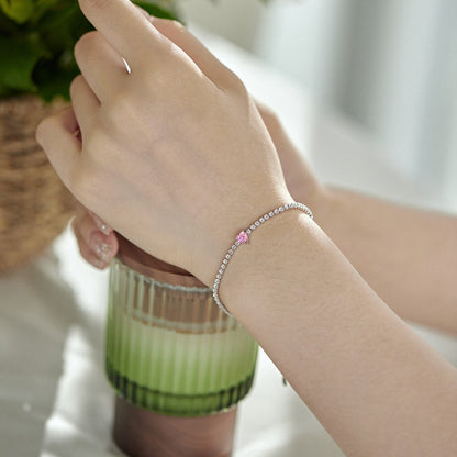 [Violet JW]0.5 Carat Elegant Romantic Heart Shape Lover Bracelet