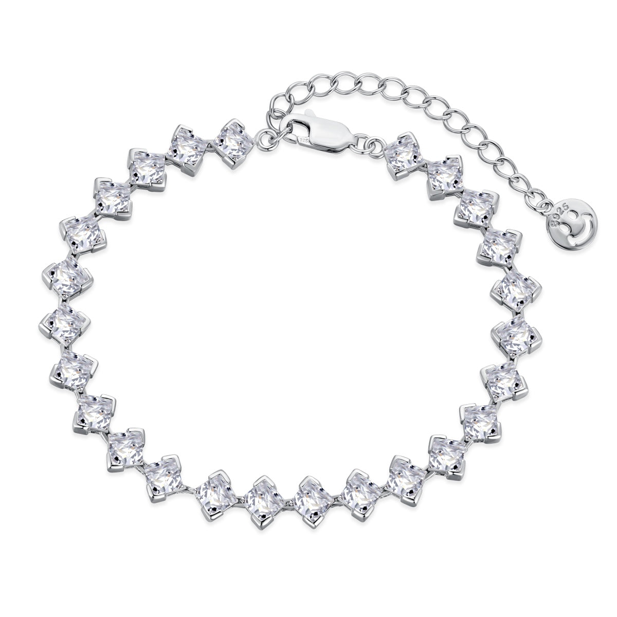 [Violet JW]0.5 Carat Ornate Princess Cut Daily Bracelet