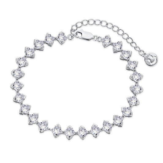[Violet JW]0.5 Carat Ornate Princess Cut Daily Bracelet