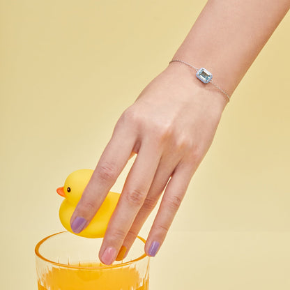 [Violet JW]2.0 Carat Sparkling Colorful Emerald Cut Daily Bracelet