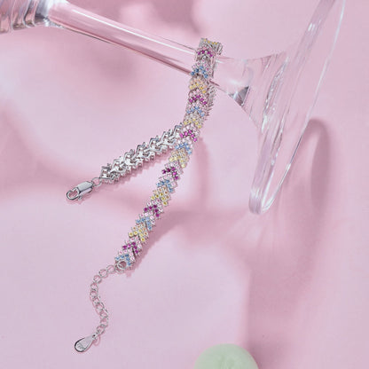 [Violet JW]Ornate Sparkling Round Cut Party Bracelet