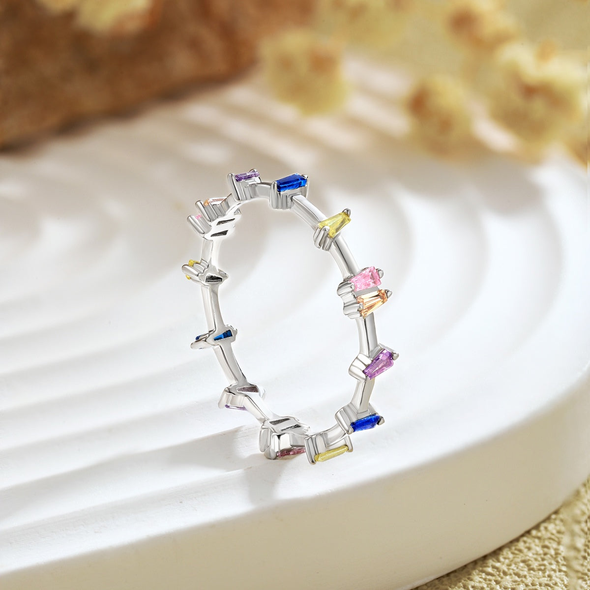 [Violet JW]Unique Trapezoid Cut Daily Ring