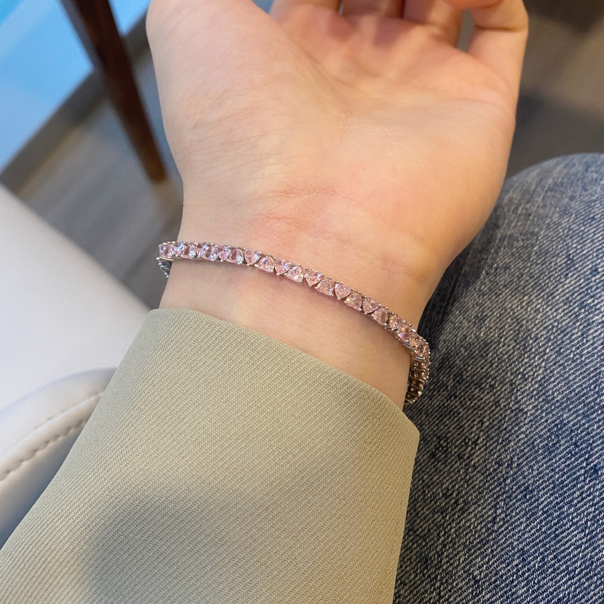 [Violet JW]Dazzling Romantic Heart Shape Lover Bracelet