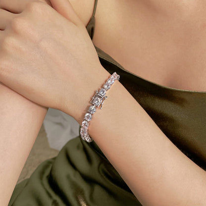 [Violet JW]0.75 Carat Dazzling Round Cut Wedding Bracelet