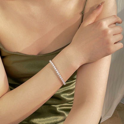 [Violet JW]Luxurious Ornate Round Cut Tennis Bracelet